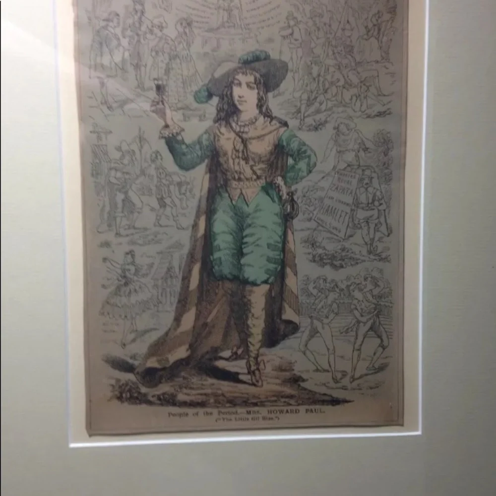 VTG Framed Print Mrs.‎ Howard Paul  Actress 1871
